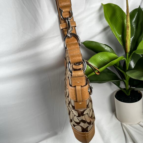 COACH 3574 Y2K VINTAGE Soho Shoulder Bag Double Buckle Tan Leather - Picture 3 of 11